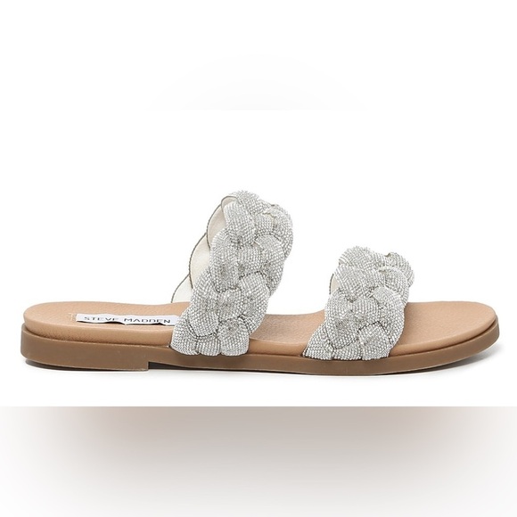 Steve Madden Silver Braided Sandals - Picture 4 of 16